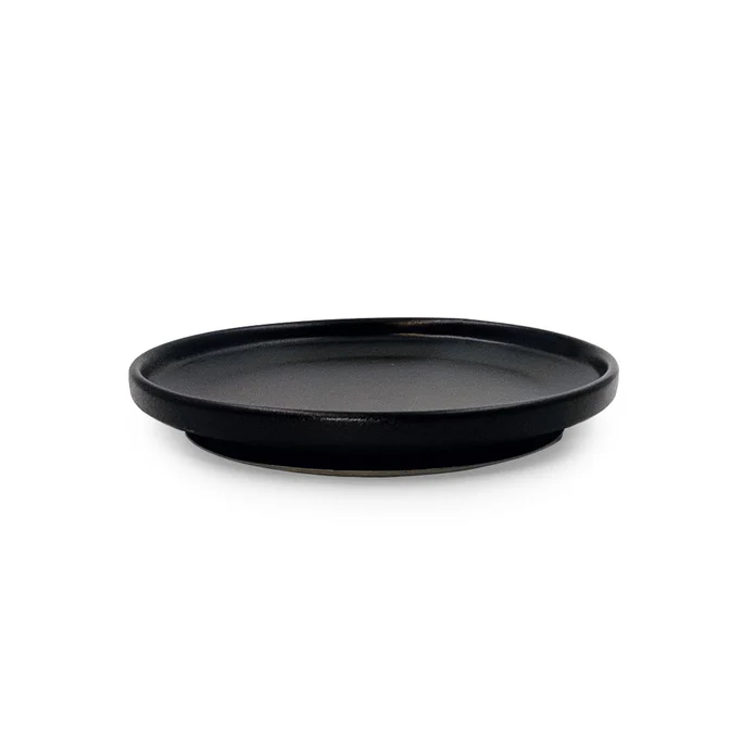 Stackable Black Base Plate Noble Black Stackable Salad Plate 7.6